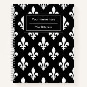 Fleur de Lis Patroon, Frans, Koninklijk, Wit Notitieboek (Voorkant)