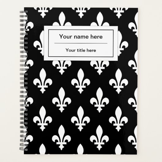 Fleur de Lis Patroon, Frans, Koninklijk, Wit Planner (Voorkant)
