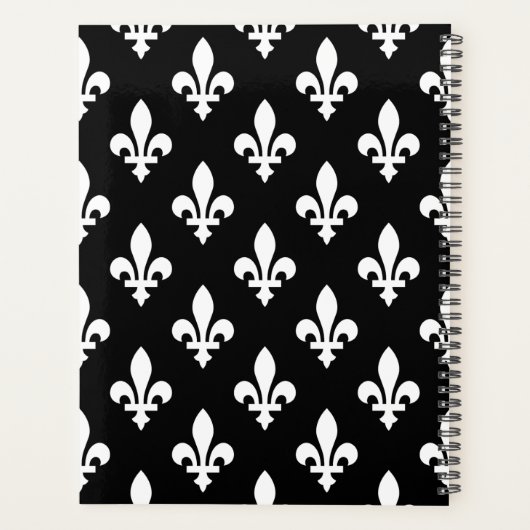 Fleur de Lis Patroon, Frans, Koninklijk, Wit Planner (Achterkant)