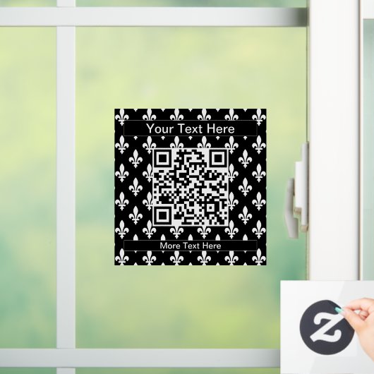 Fleur de Lis Patroon, Frans, Koninklijk, Wit Raamsticker (Huis)