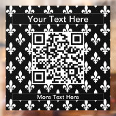 Fleur de Lis Patroon, Frans, Koninklijk, Wit Raamsticker (Vel 2)