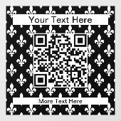 Fleur de Lis Patroon, Frans, Koninklijk, Wit Raamsticker (Vel)