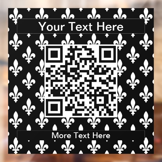 Fleur de Lis Patroon, Frans, Koninklijk, Wit Raamsticker (Vel 2)