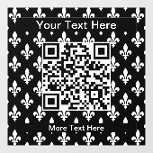 Fleur de Lis Patroon, Frans, Koninklijk, Wit Raamsticker (Vel)