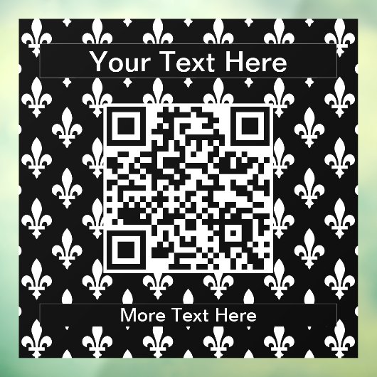 Fleur de Lis Patroon, Frans, Koninklijk, Wit Raamsticker (Vel 3)