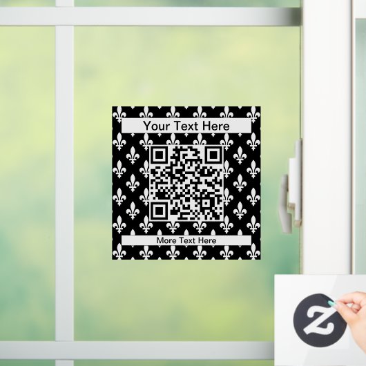 Fleur de Lis Patroon, Frans, Koninklijk, Wit Raamsticker (Huis)