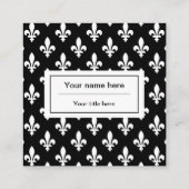 Fleur de Lis Patroon, Frans, Koninklijk, Wit Vierkante Visitekaartje (Achterkant)