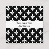 Fleur de Lis Patroon, Frans, Koninklijk, Wit Vierkante Visitekaartje (Achterkant)