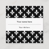 Fleur de Lis Patroon, Frans, Koninklijk, Wit Vierkante Visitekaartje (Achterkant)