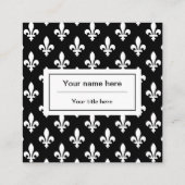 Fleur de Lis Patroon, Frans, Koninklijk, Wit Vierkante Visitekaartje (Achterkant)
