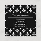 Fleur de Lis Patroon, Frans, Koninklijk, Wit Vierkante Visitekaartje (Voorkant)