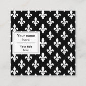 Fleur de Lis Patroon, Frans, Koninklijk, Wit Vierkante Visitekaartje (Achterkant)