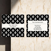 Fleur de Lis Patroon, Frans, Koninklijk, Wit Vierkante Visitekaartje