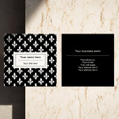 Fleur de Lis Patroon, Frans, Koninklijk, Wit Vierkante Visitekaartje