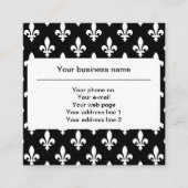 Fleur de Lis Patroon, Frans, Koninklijk, Wit Vierkante Visitekaartje (Voorkant)