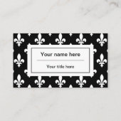 Fleur de Lis Patroon, Frans, Koninklijk, Wit Visitekaartje (Achterkant)