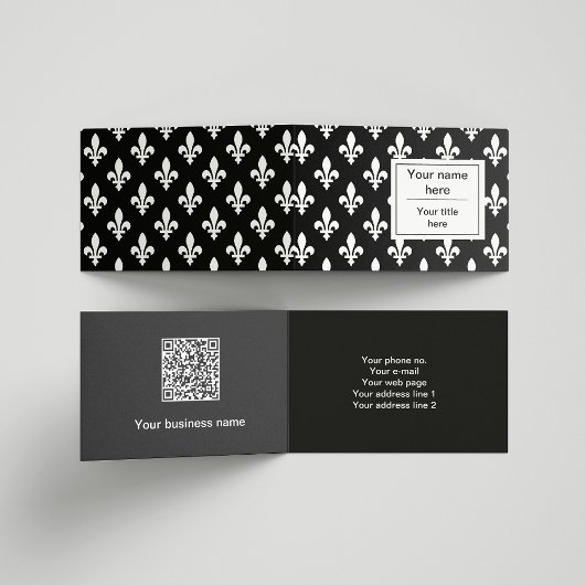 Fleur de Lis Patroon, Frans, Koninklijk, Wit Visitekaartje