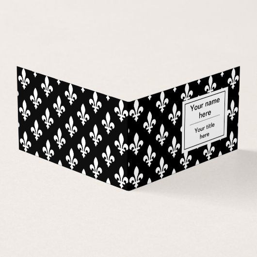 Fleur de Lis Patroon, Frans, Koninklijk, Wit Visitekaartje (Buitenkant)