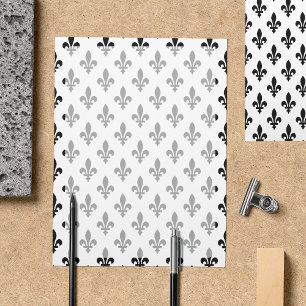 Fleur de Lis Patroon, Frans, Koninklijk, Zwart