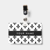 Fleur de Lis-patroon, Frans, Koninklijk, Zwart Badge (Voorzijde met clip)