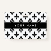 Fleur de Lis Patroon, Frans, Koninklijk, Zwart Badge (Achterkant)