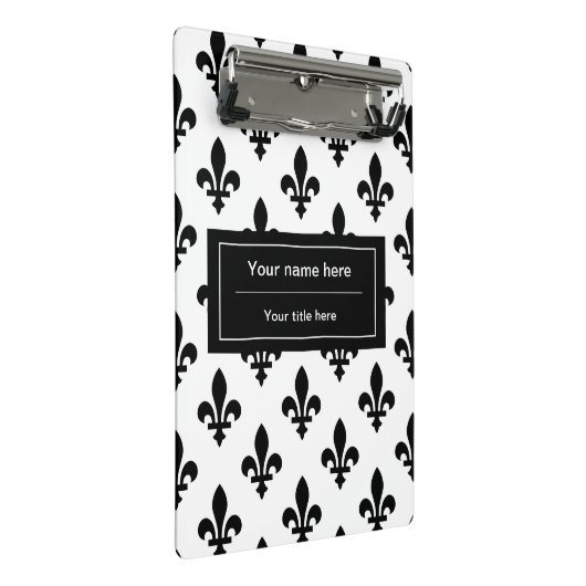 Fleur de Lis Patroon, Frans, Koninklijk, Zwart Mini Klembord (Schuin)