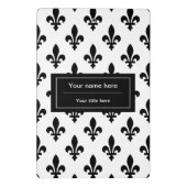 Fleur de Lis Patroon, Frans, Koninklijk, Zwart Mini Klembord (Achterkant)