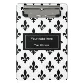 Fleur de Lis Patroon, Frans, Koninklijk, Zwart Mini Klembord (Voorkant)
