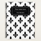 Fleur de Lis Patroon, Frans, Koninklijk, Zwart Planner (Voorkant)