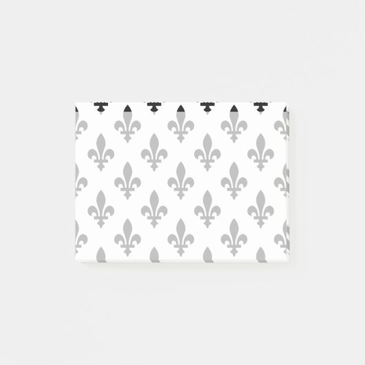 Fleur de Lis Patroon, Frans, Koninklijk, Zwart Post-it® Notes (Voorkant)
