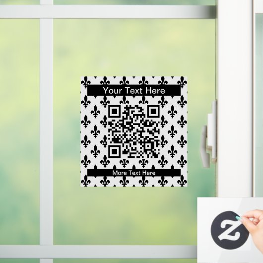 Fleur de Lis Patroon, Frans, Koninklijk, Zwart Raamsticker (Huis)