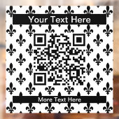Fleur de Lis Patroon, Frans, Koninklijk, Zwart Raamsticker (Vel 2)