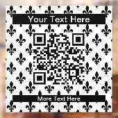 Fleur de Lis Patroon, Frans, Koninklijk, Zwart Raamsticker (Vel 2)