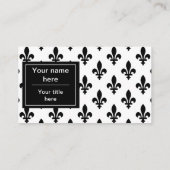 Fleur de Lis Patroon, Frans, Koninklijk, Zwart Visitekaartje (Achterkant)