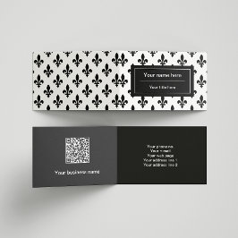 Fleur de Lis Patroon, Frans, Koninklijk, Zwart Visitekaartje