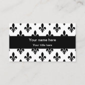 Fleur de Lis Patroon, Frans, Koninklijk, Zwart Visitekaartje (Achterkant)