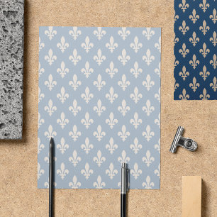 Fleur de Lis Patroon, Frans, Royal, Crème, Blauw Flyer