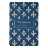 Fleur de Lis Patroon, Frans, Royal, Crème, Blauw Mini Klembord (Achterkant)