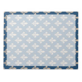 Fleur de Lis Patroon, Frans, Royal, Crème, Blauw Notitieblok (Voorkant)