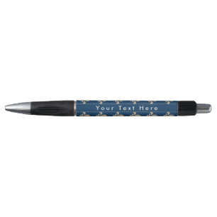 Fleur de Lis Patroon, Frans, Royal, Crème, Blauw Pen