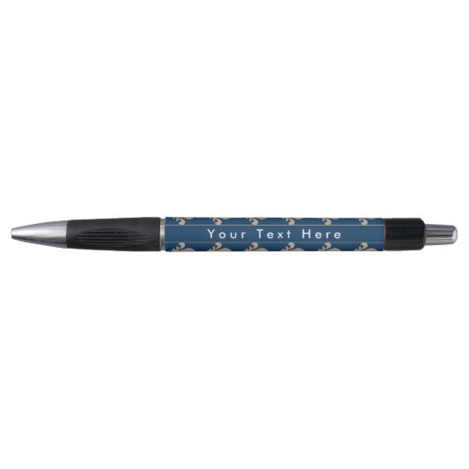 Fleur de Lis Patroon, Frans, Royal, Crème, Blauw Pen (Voorkant)
