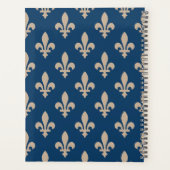 Fleur de Lis Patroon, Frans, Royal, Crème, Blauw Planner (Achterkant)