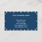 Fleur de Lis Patroon, Frans, Royal, Crème, Blauw Visitekaartje (Voorkant)