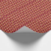 Fleur-de-Lis-patroon in rood en goud Cadeaupapier (Hoek)