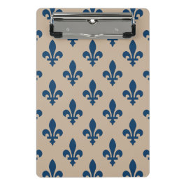 Fleur de Lis-patroon, Koninklijk Frans Blauw op Cr Mini Klembord