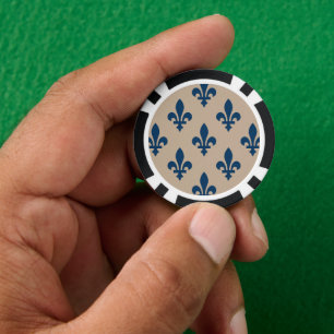 Fleur de Lis-patroon, Koninklijk Frans Blauw op Cr Poker Chips