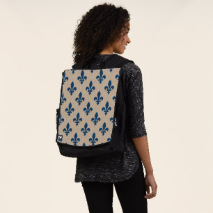 Fleur de Lis-patroon, Koninklijk Frans Blauw op Cr Rugtassen