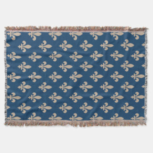 Fleur de Lis-patroon, Koninklijk Frans, Crème op B Deken