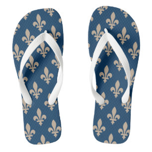 Fleur de Lis-patroon, Koninklijk Frans, Crème op B Teenslippers