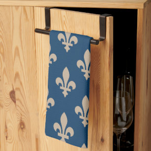 Fleur de Lis Patroon, Koninklijk Frans, Crème op B Theedoek